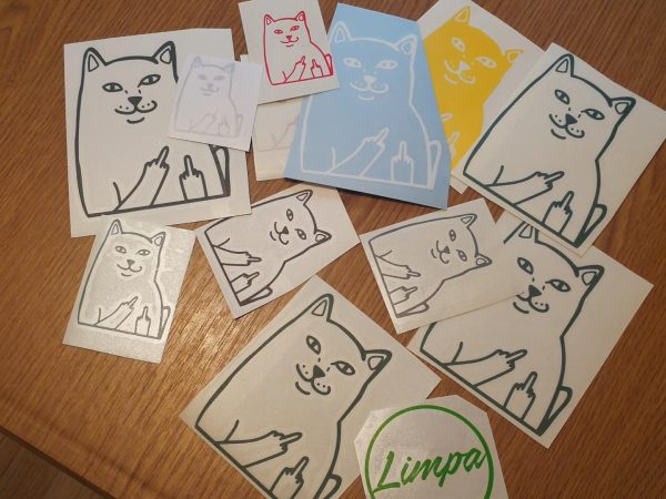 Kačiukas rodo pirštą