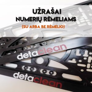 Užrašai numerių rėmeliams
